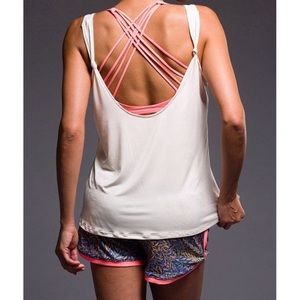 Onzie Ivory Hot Yoga Loose Knot Tank OS Like New